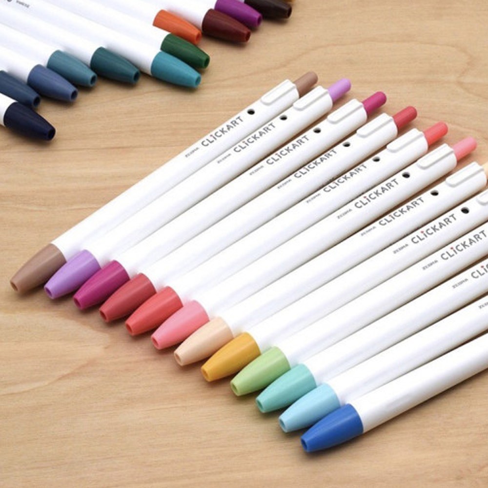 제브라 사용이 편리한 수성 마카 클릭아트 수성 사인펜 컬러펜 12컬러, 퍼플 1,100원