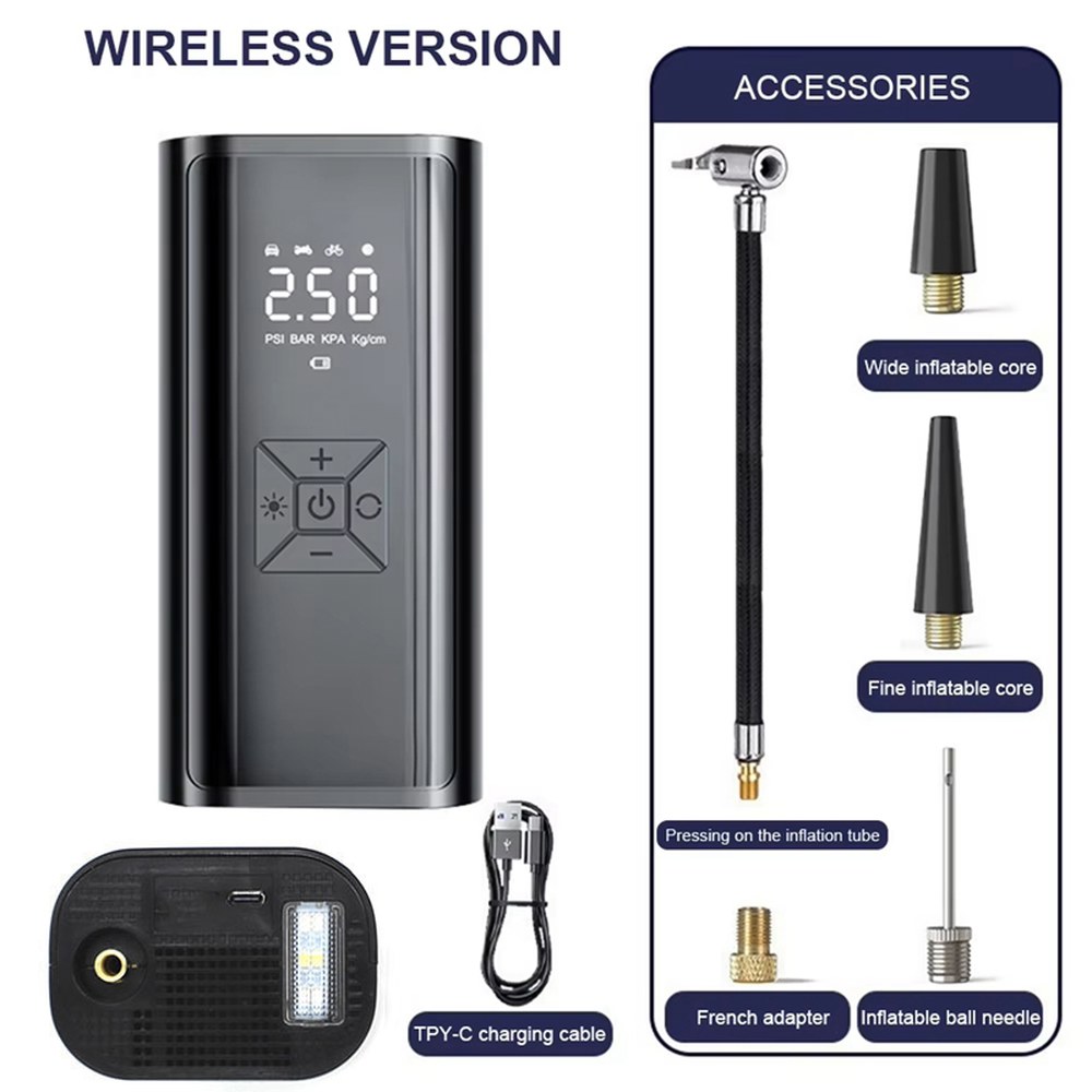 LEIBOO 자동차 어용 휴대용 공기 압축기 빠른 펌프 어 팽창기 정확한 압력 오토바이 자전거 52,300원