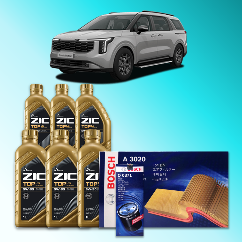 4세대 더 뉴 카니발 (KA4) 2.2 디젤 엔진오일세트 SK 지크 탑 LS 5W30 (ZIC TOP LS) 109,600원