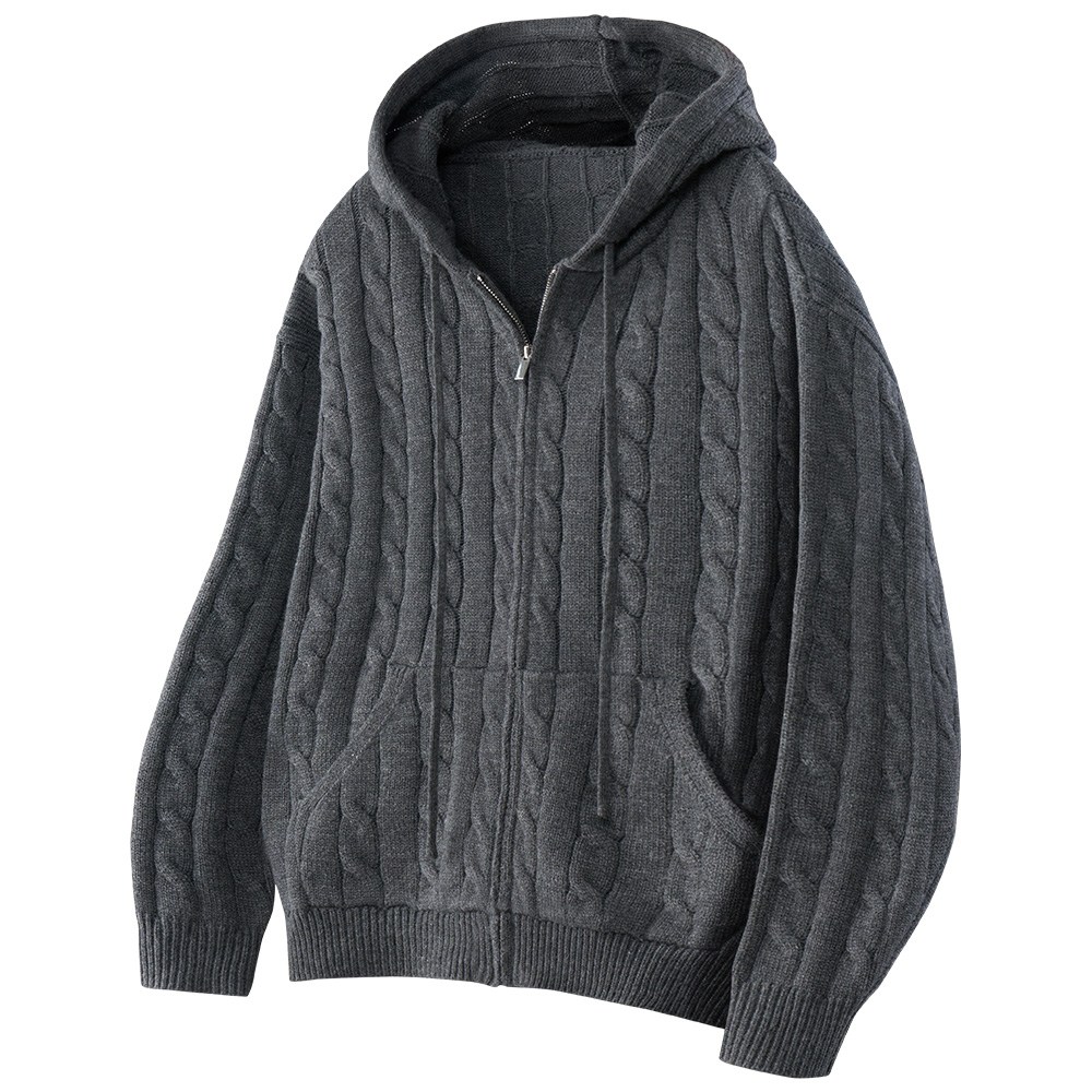 팀스핏 남성용 오버핏 꽈배기 니트 후드집업 3Color 45,900원