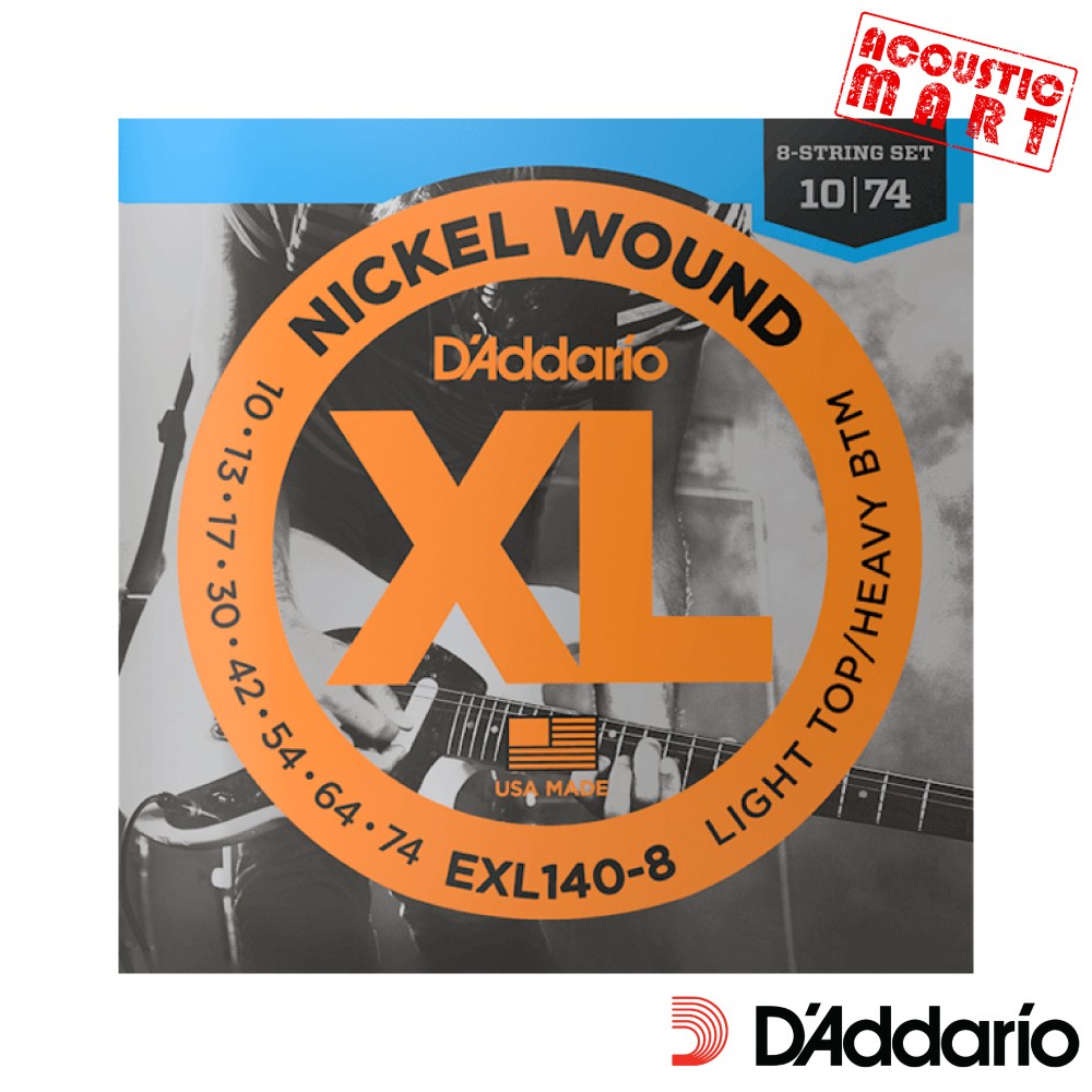 다다리오 EXL140-8 니켈 라운드 와운드 라이트 탑 헤비 바텀 일렉기타 전자기타 스트링 일렉기타줄 8현 23,000원