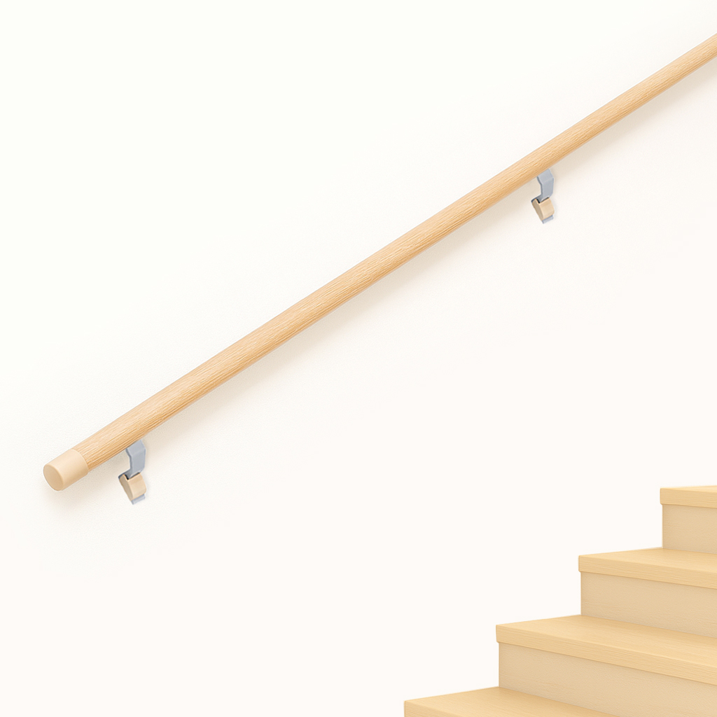 병원 요양원 장애인 노약자 계단손잡이 알미늄 오크핸드레일 계단난간손잡이 벽부형, 오크색상, 1세트 100,000원