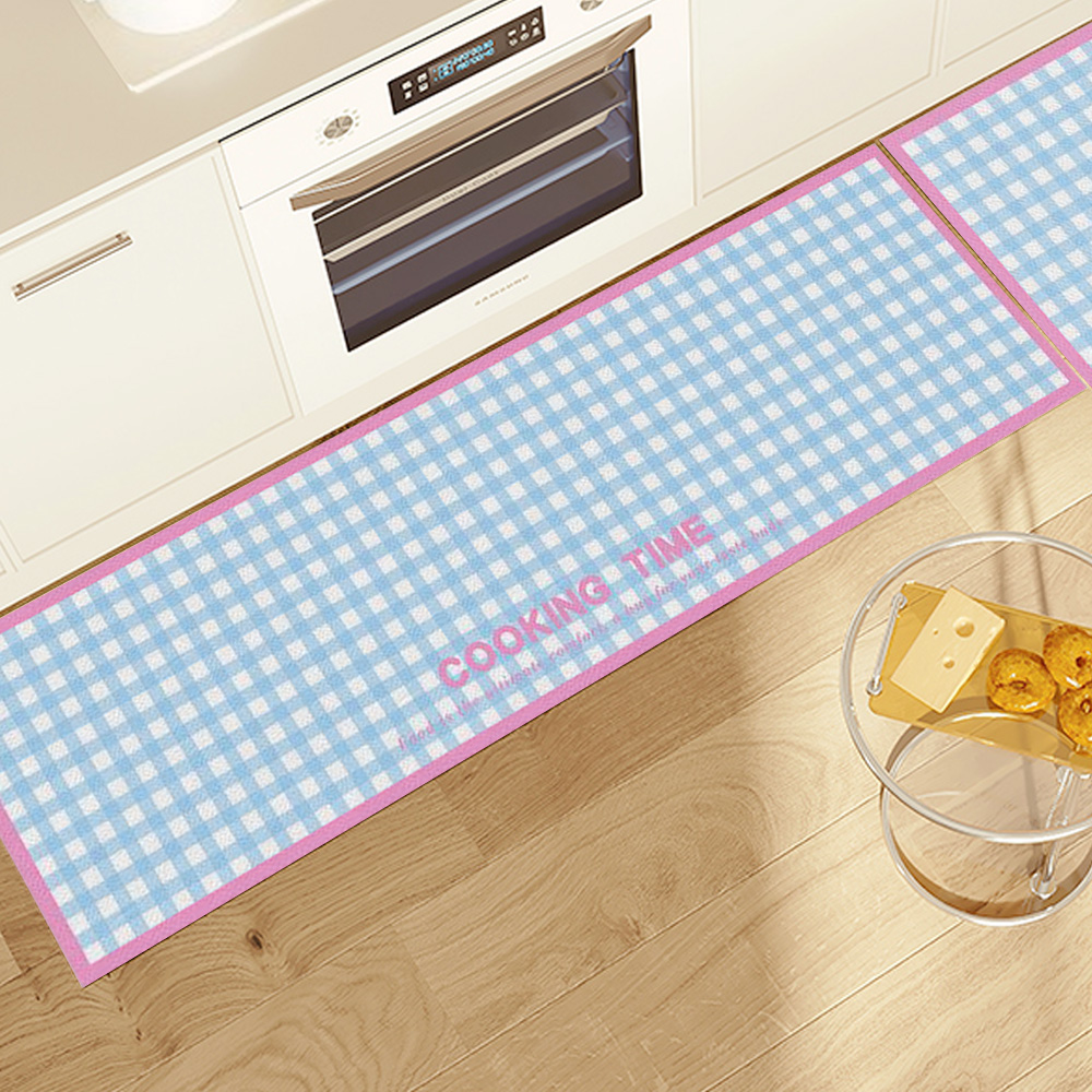바른리빙 PVC 주방매트 싱크대 발매트, 체크 블루, 1개 12,900원