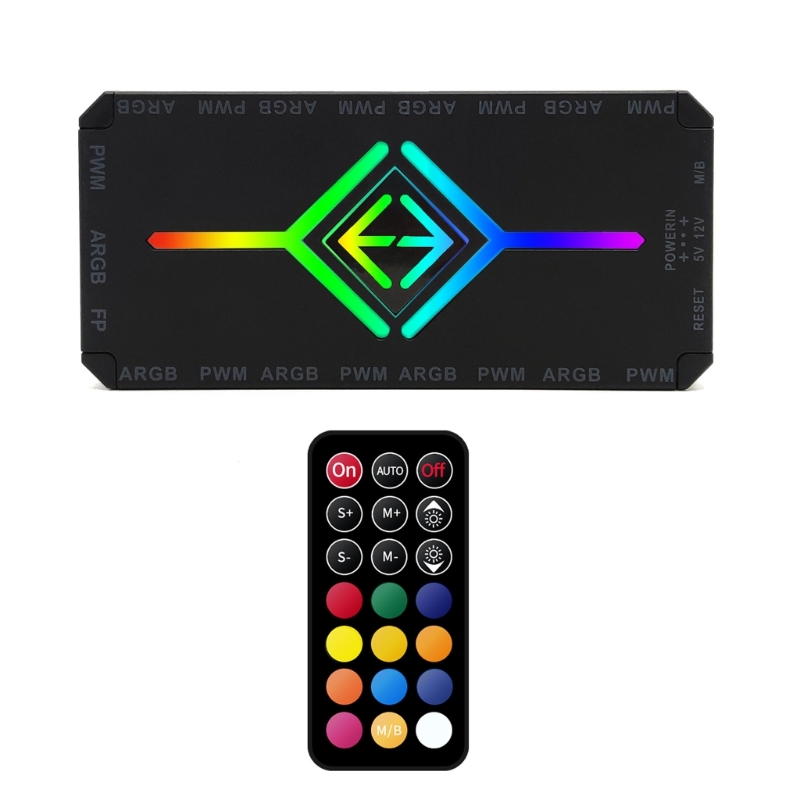 ARGB컨트롤러 SATA 4핀 PWM 5V 3핀 리모콘 쿨링팬 HUB 어댑터 14,900원