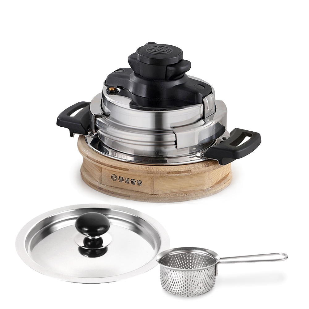 풍년꿀밥 엣홈 가정용 솥밥 실속SET(5종구성) 1~2인용 압력솥 스텐압력솥 스텐뚜껑 계량컵 나무솥받침 PN풍년 169,000원