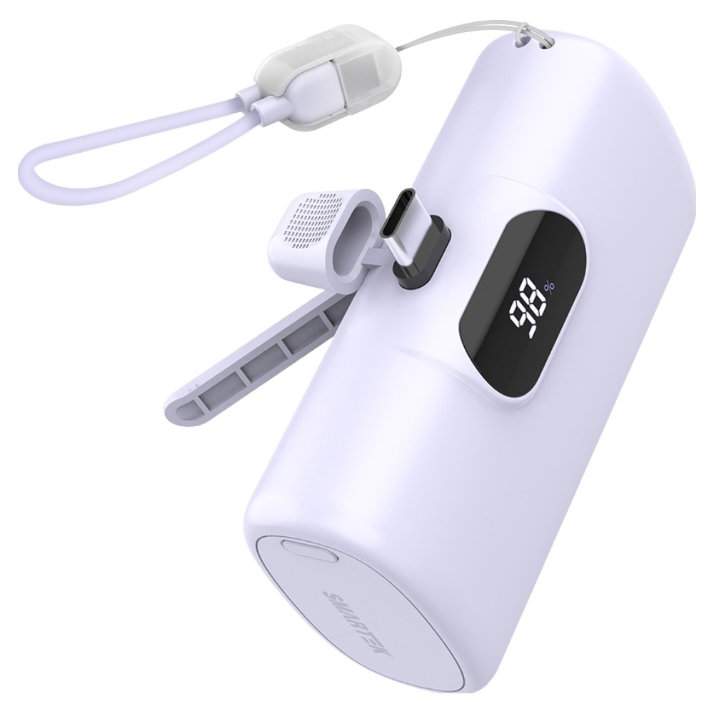 스마텍 고속충전 일체형 미니 보조배터리 10000mAh C타입, 퍼플, STPB-MB100 19,300원