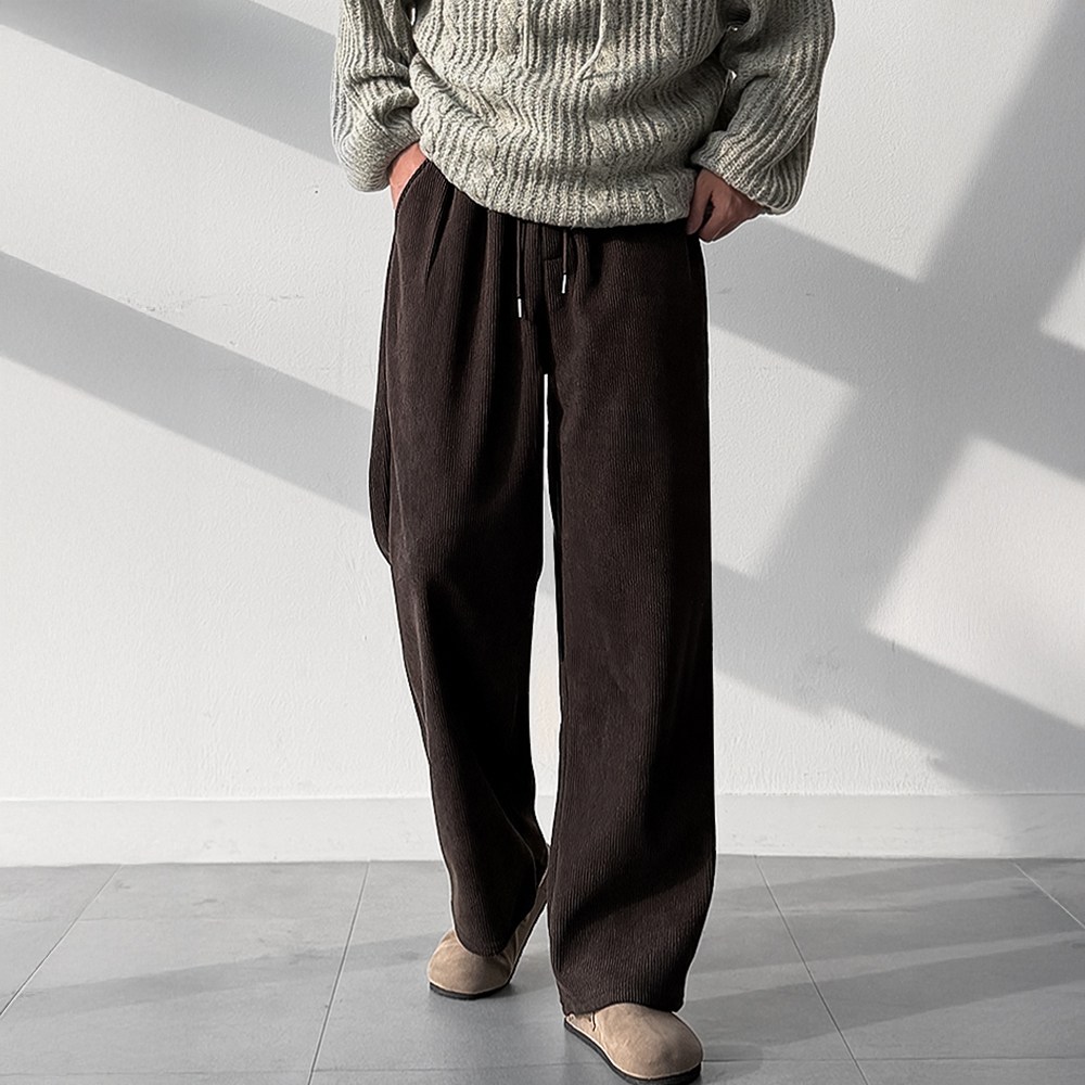 [기모] 히터 남자 남성 히트 헤비 코듀로이 골덴 와이드 밴딩 팬츠, 현재가 22,800원