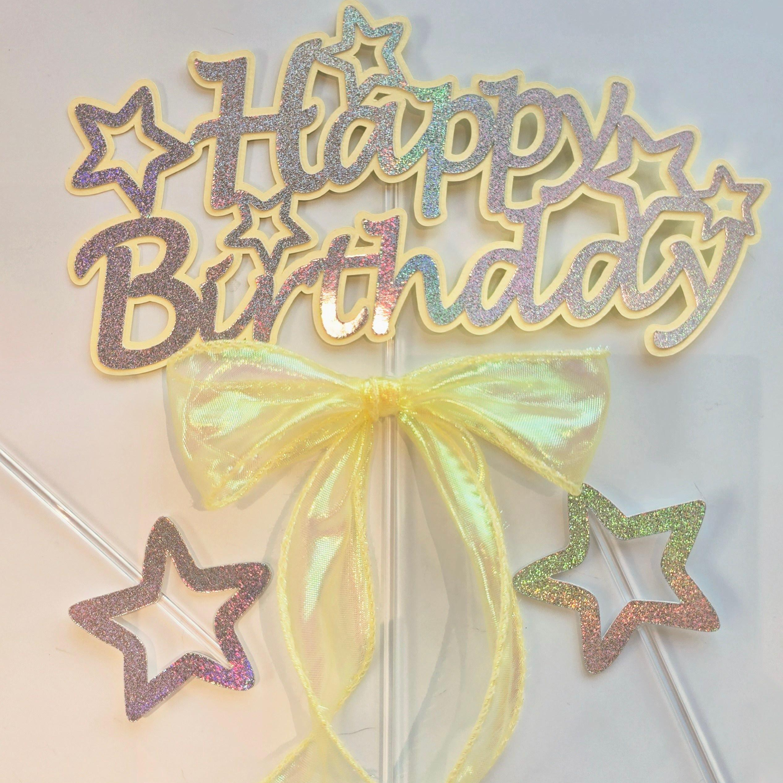 담다그순간 해피벌스데이 리본토퍼+별픽 케이크토퍼 옐로우 13,620원