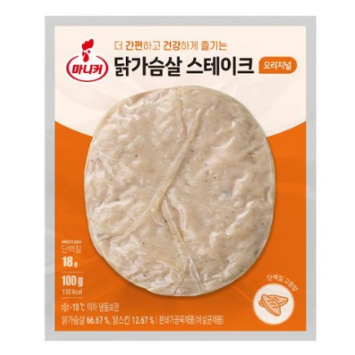 마니커 닭가슴살 스테이크 오리지널 100g [냉동], 1개, 100g 2,190원