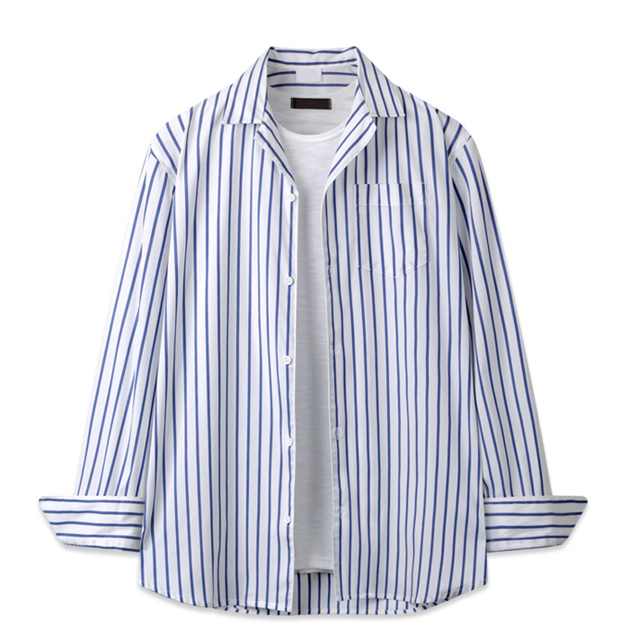 해리슨 남성용 스트라이프 오픈 카라 셔츠 JIM1130, 현재가 17,800원