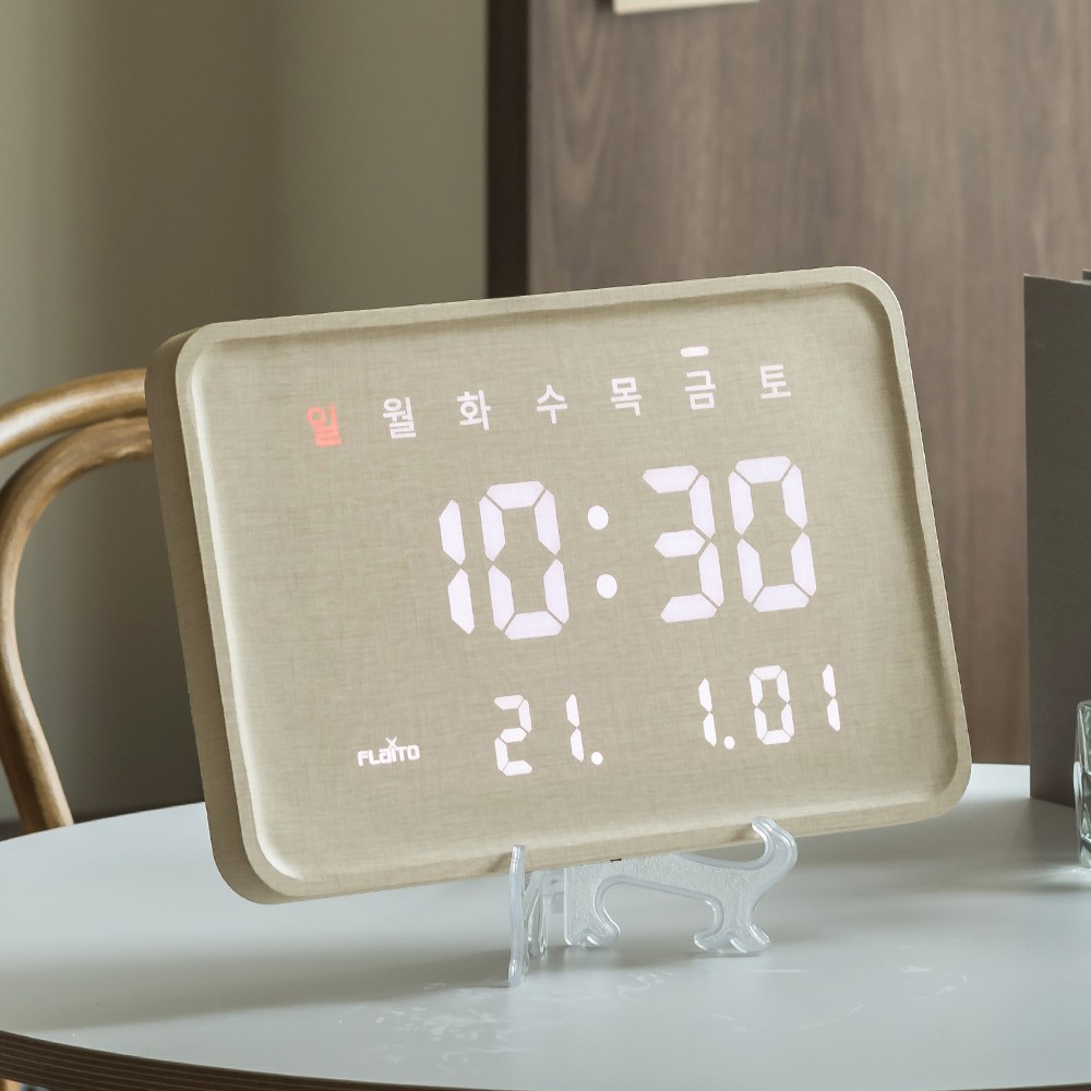 팀브로스 우드 루이스 LED 벽시계 36cm (크림), 단품 159,000원