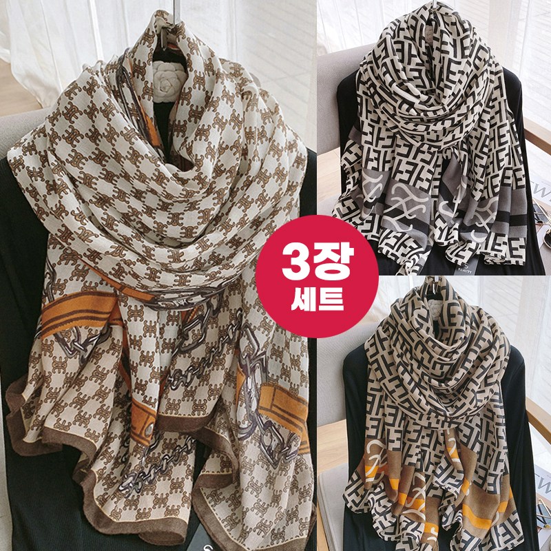 1+1+1 허블리 여성 부드러운 스퀘어 롱 스카프 머플러 12,250원