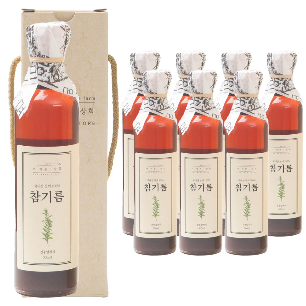 [ 고급선물세트 ] 더바른상회 1구 선물세트 1호 ( 국산 전통 참기름 ), 8개, 300ml 239,000원