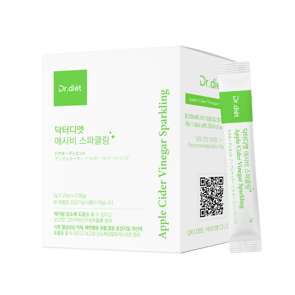 닥터디엣 애사비 스파클링 다이어트 혈당 기능성 애플사이다비니거 유기농 사과초모식초, 1개, 100g 11,900원
