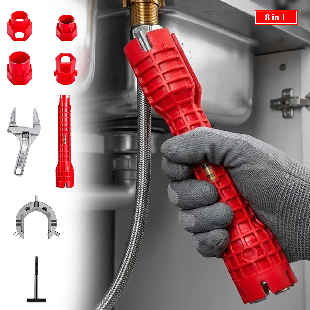 LXU 8in1 다용도 멀티 싱크대 렌치 광폭 몽키 스패너 세트 수전 교체 공구 11,500원