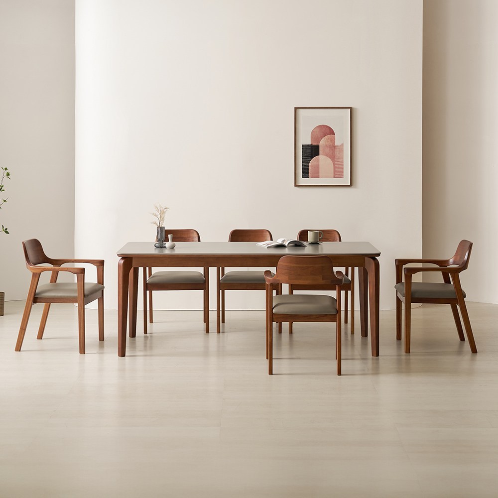 라로퍼니처 베르체 1900 포세린 통 세라믹 6인 참죽나무 순수 원목 식탁 세트 819,000원