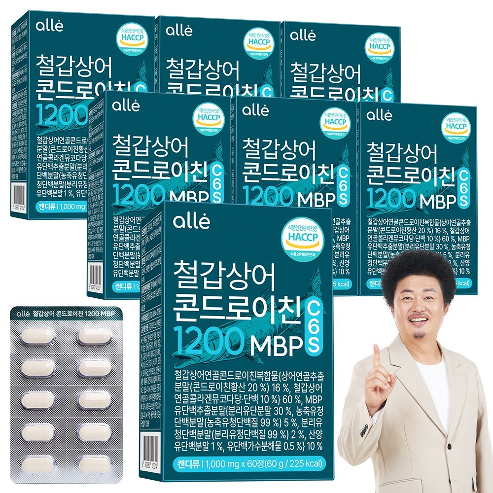 철갑상어 연골 콘드로이친 1200 MBP 식약청 HACCP 알레, 7개, 60정 87,780원