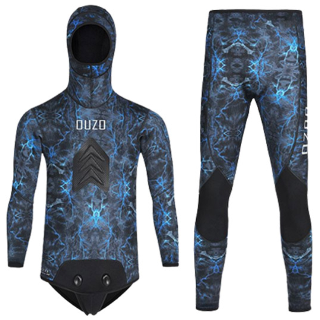 OUZO 오픈셀 프리다이빙슈트 남성 후드 웻슈트 다이버슈트 5mm 투피스형 178,000원