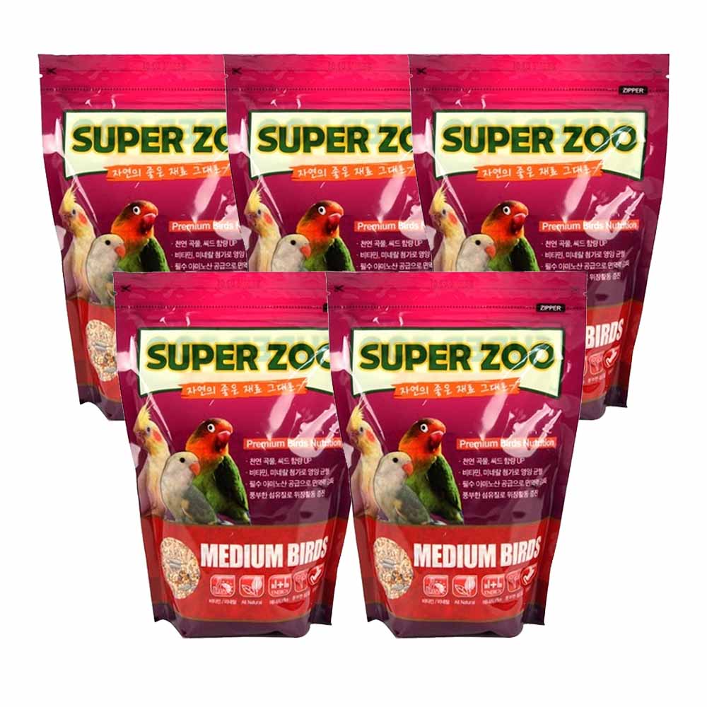 SuperZoo 프리미엄 중형새 사료, 700g, 5개 19,000원