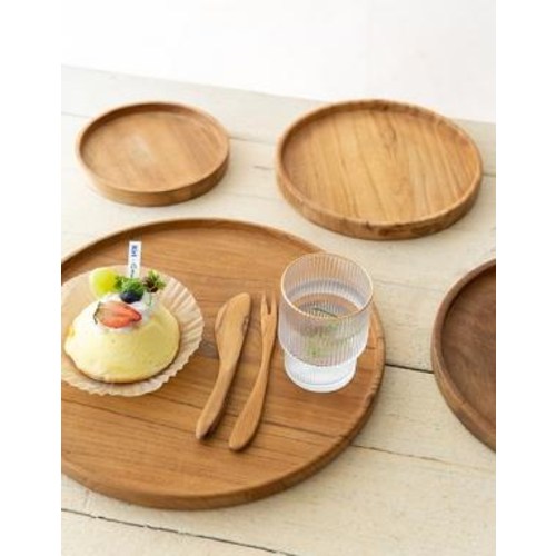 티크나무 원형 우드트레이 카페쟁반 감성캠핑 미니트레이 8,000원