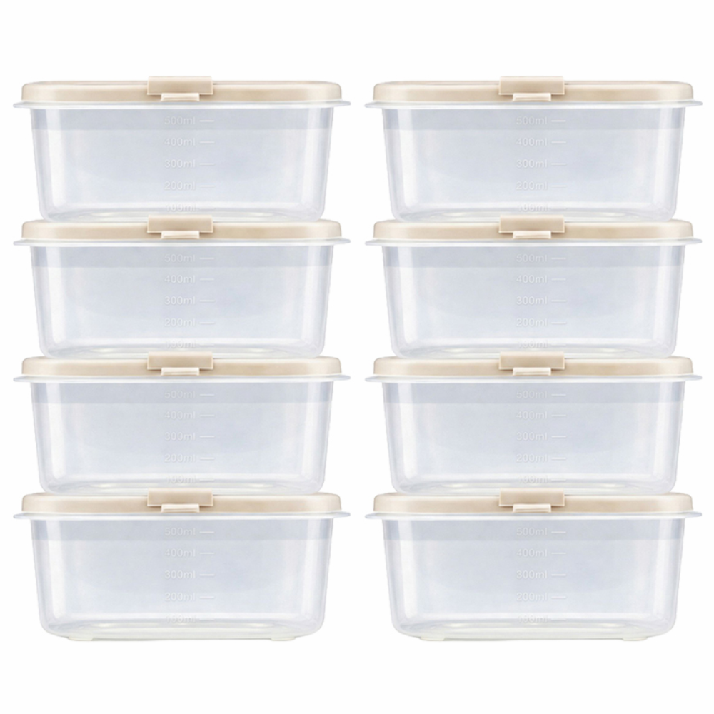 DAMDA 담다톡 전자레인지 밀폐용기 세트 냉동밥 용기, 직사각 600ml*8p, 1세트 6,800원