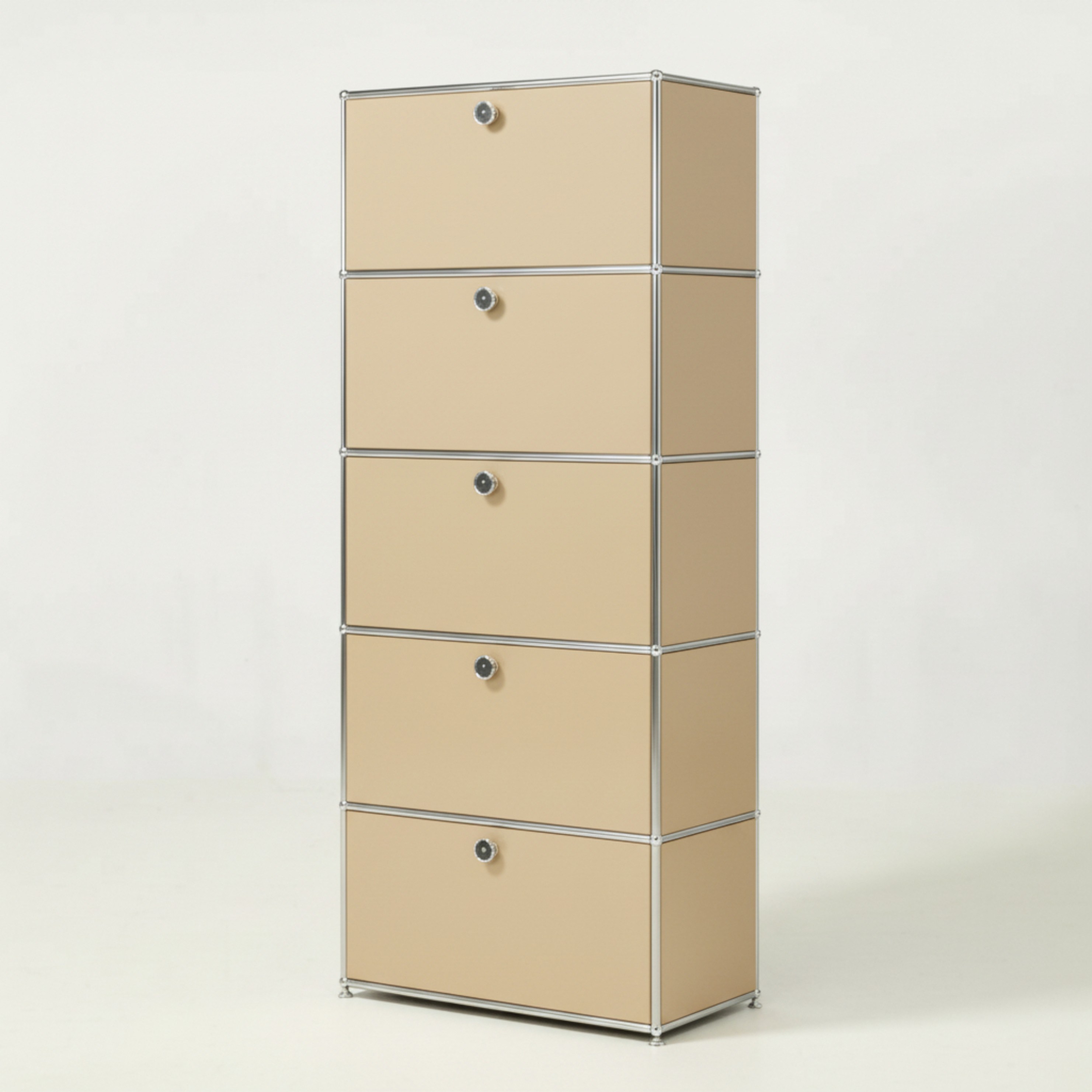 미드퍼 베이직 싱글5단 철제 미드센츄리 모듈 수납장 770x400x1900, 5단, 베이지, 베이지 929,000원