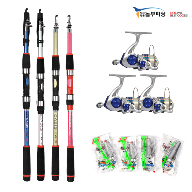 해동 오아시스 스피닝릴 망둥어 원투 낚시 4인 가족세트 72,300원