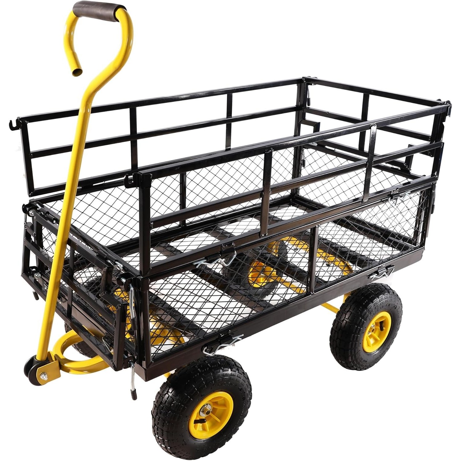 반센트 농업용 웨건 4륜 손수레 농사용 리어카 대형 작업용 구르마 튼튼한 공기주입식 타이어 운반카트 끌차, 1개 235,000원