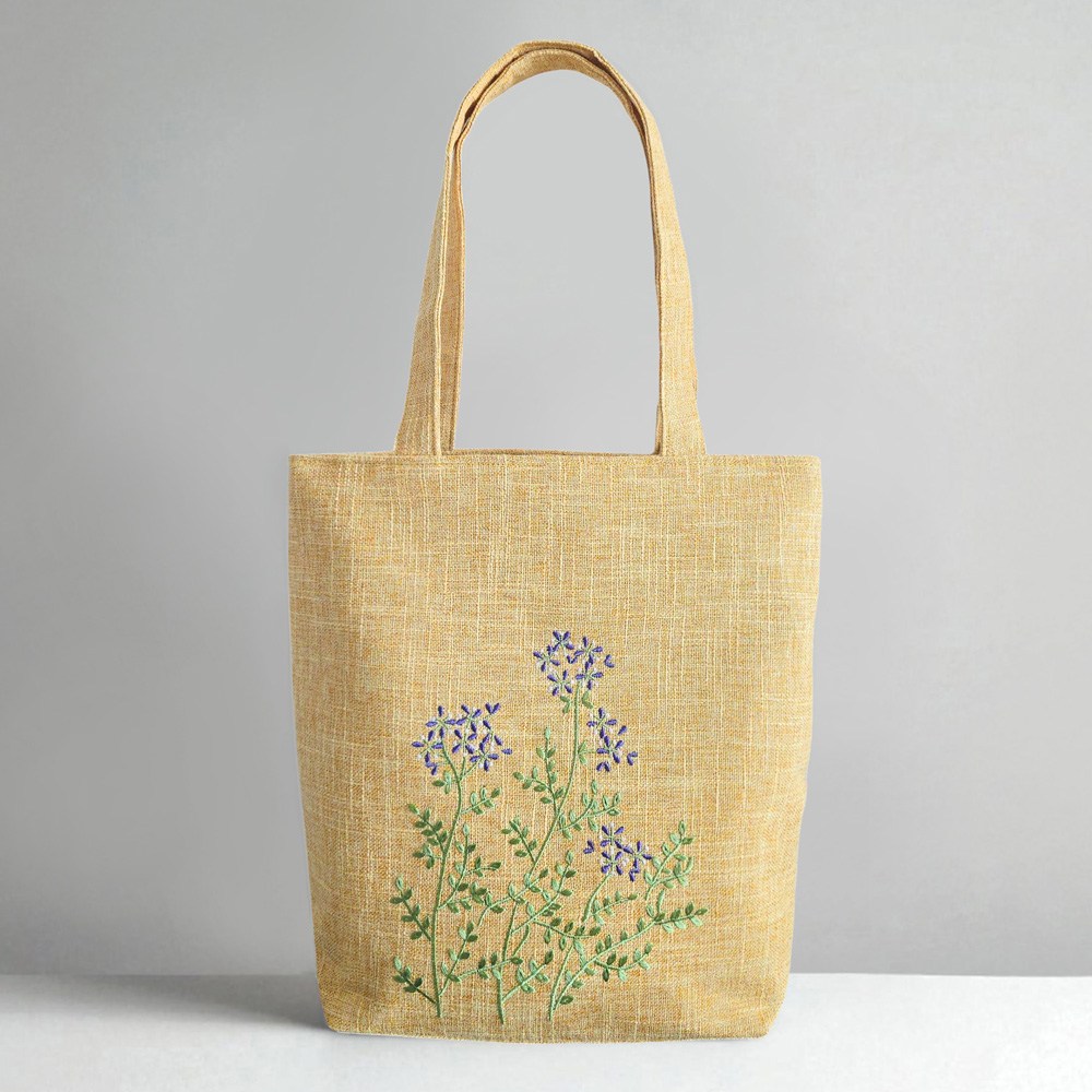한국민예 면마 라벤더 자수 에코백 숄더백 14,900원