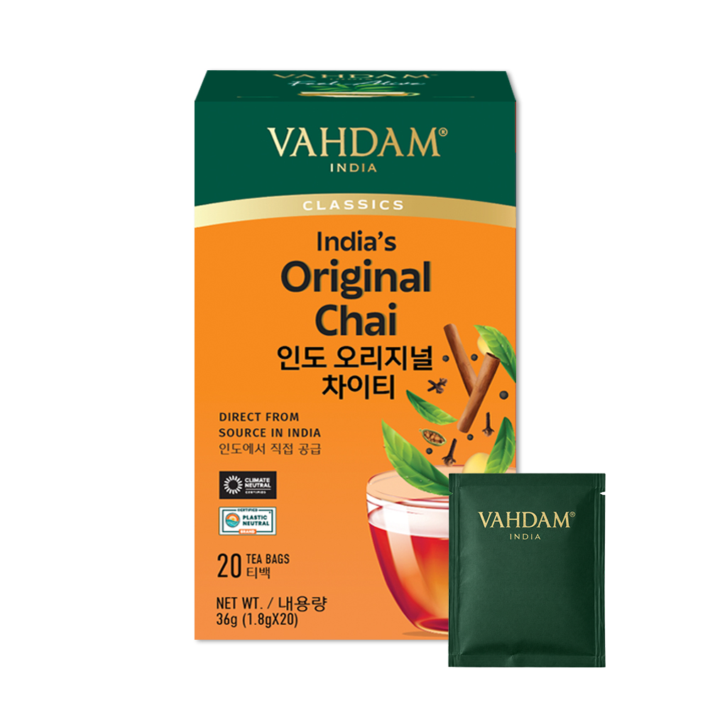 바담티 인도오리지널차이티 짜이 마살라 블랙티 VAHDAM CHAI, 1개, 20개입, 1.8g 13,900원