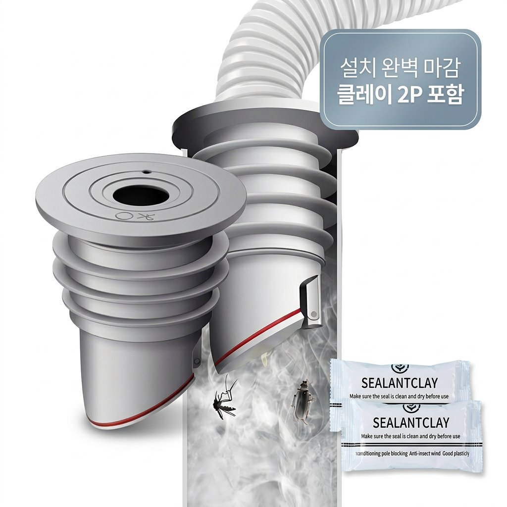 틈새 마감 클레이 2P 포함 역류 악취 차단 실리콘 배수구 트랩 세트, 1개 7,800원