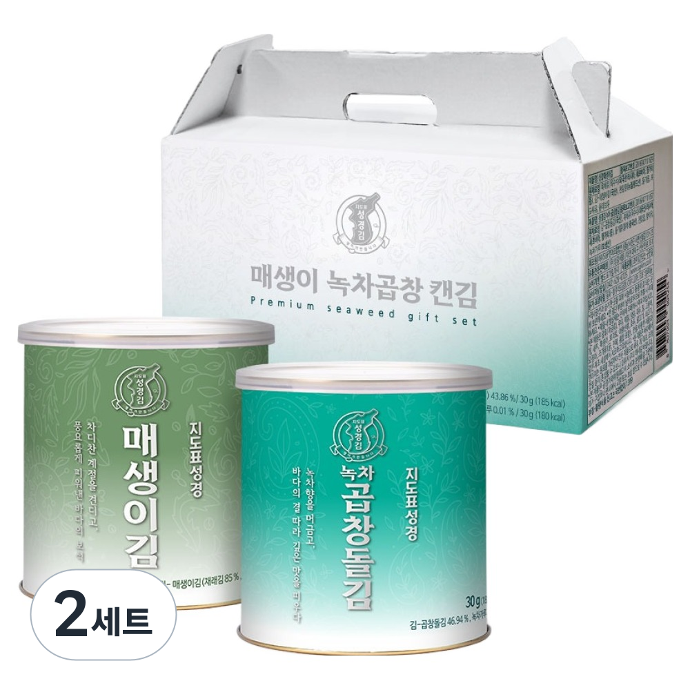 지도표성경 매생이 녹차곱창 캔김 1호 선물세트 27,600원