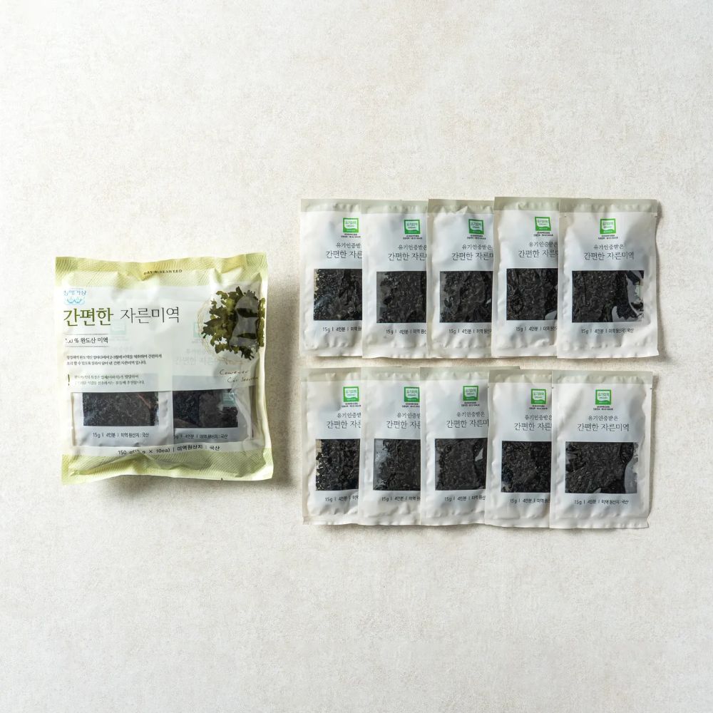 [청해거상] 간편한 완도 자른미역 15gx10팩 건미역 유기미역, 1개, 150g 11,000원
