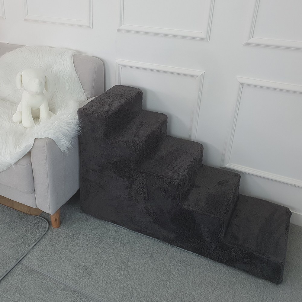 8 DECO 강아지계단 애견계단 펫스텝 5단 높이 60cm_극세사그레이, 다크그레이-5단, 1개 64,500원