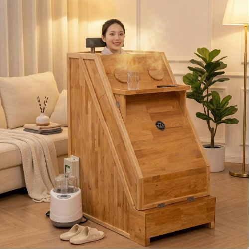 케어픽 원목 가정용 사우나 1인 습식 홈 찜질방 개인 1인용 간이 기계 좌식 실내, A타입 950x620x1250mm 내폭62cm 820,000원