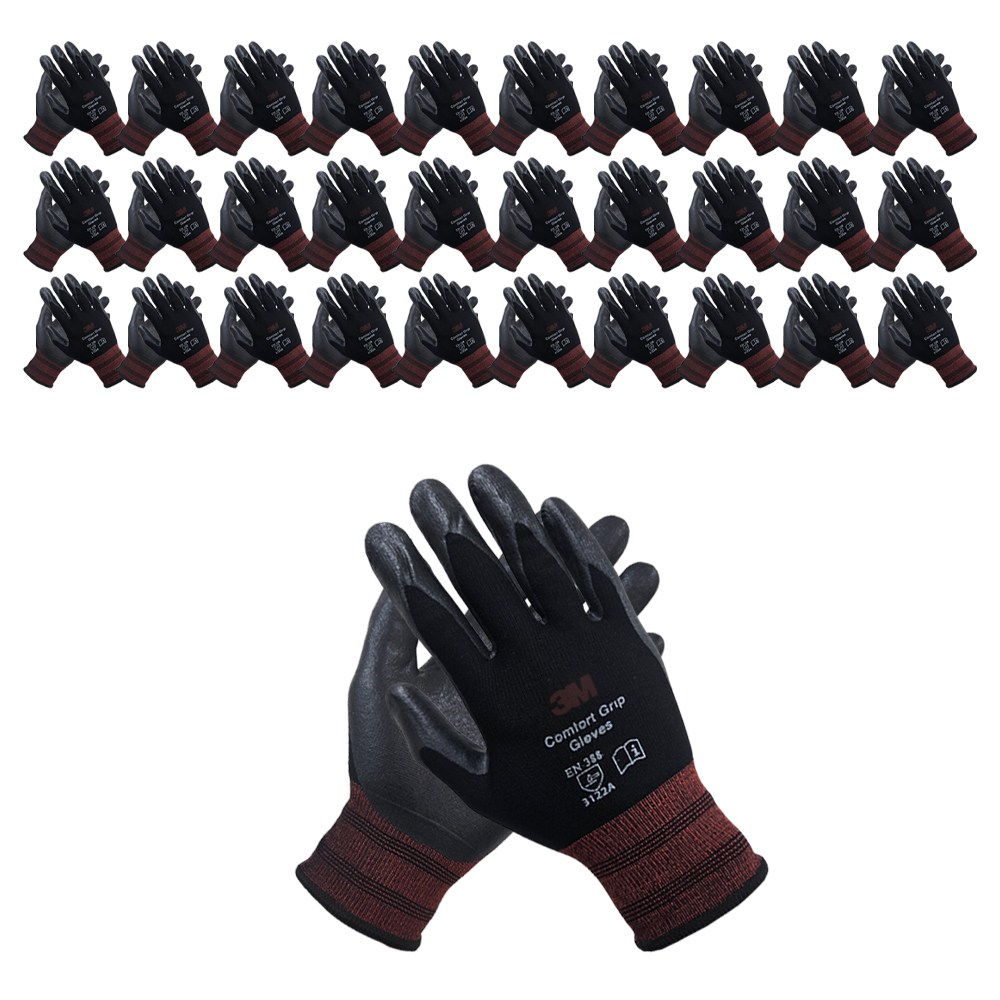 3M 쓰리엠 컴포트그립 블랙 NBR 코팅 산업용 작업용 안전 장갑, 30개, 블랙 69,990원