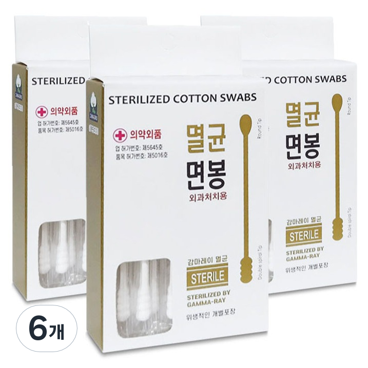 올웨일리 유기농 감마레이 멸균 면봉 TSP2899, 6개, 30개입 9,230원