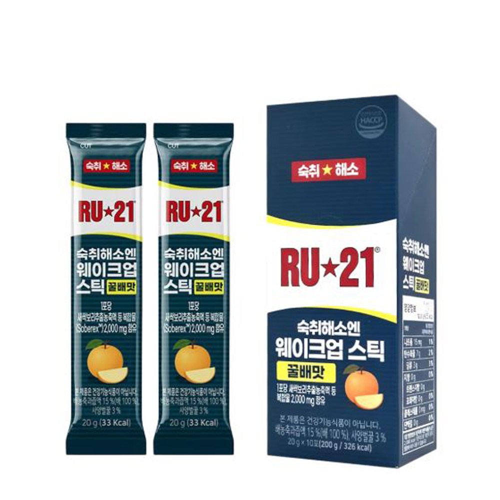 알유21 RU21 숙취해소엔 웨이크업스틱 사과맛 젤리 스틱 20g, 10개입 18,900원