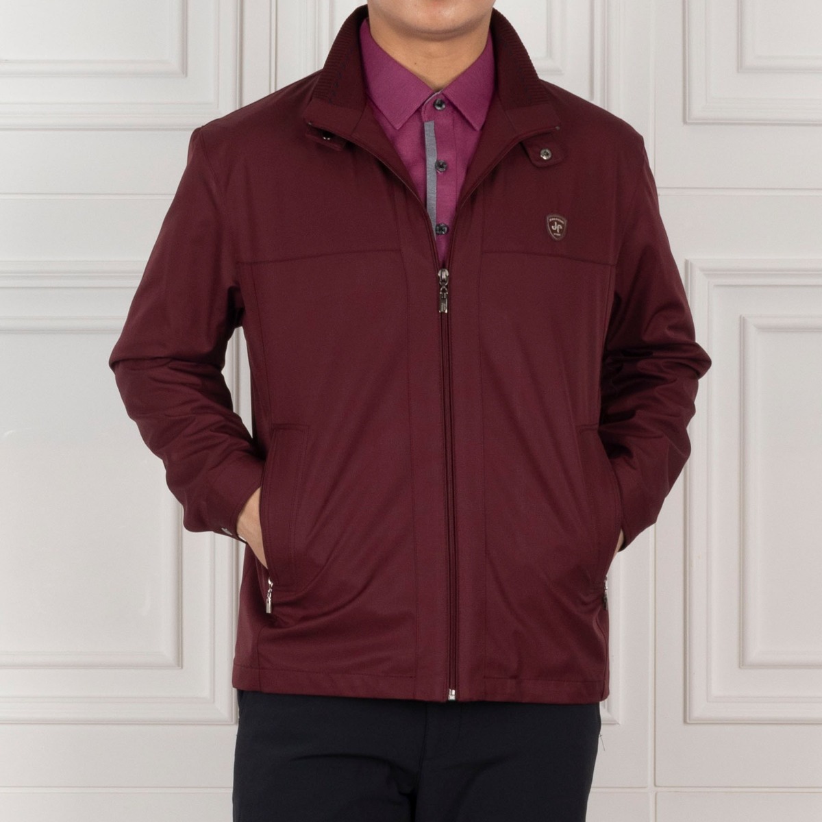 중년 남성 고급 간절기 울론 자가드 솔리드 신사점퍼 104,800원