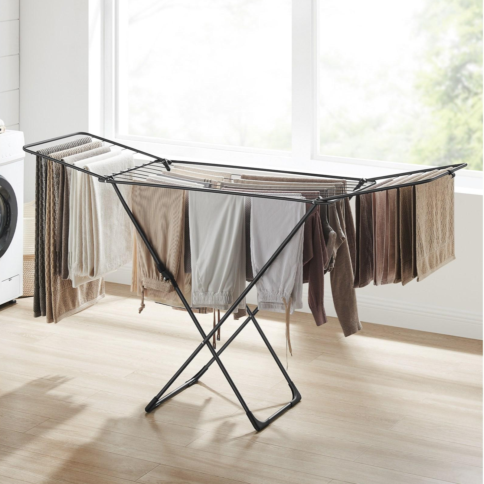 SONGMICS 튼튼한 접이식 실내외 겸용 다기능 스틸 빨래건조대 28,500원