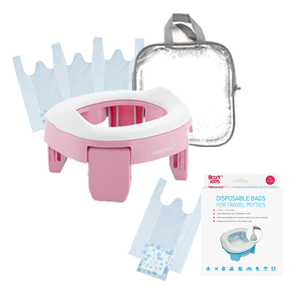 록시키드 아기 어린이 휴대용변기 + 리필봉투 25매, 록시키드 변기 [핑크]+리필봉투 25매 39,800원
