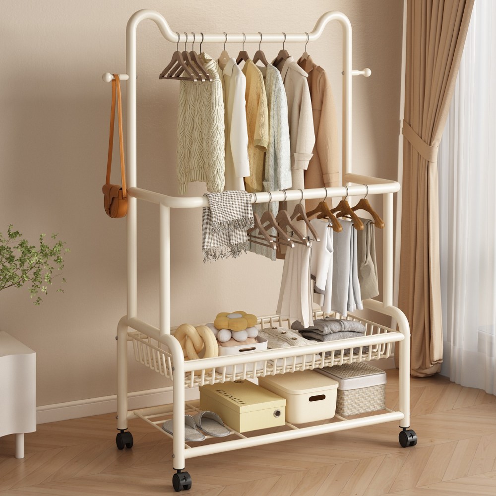 2단 이동식 원룸 스탠드 옷걸이 튼튼한 철제 행거 31,800원