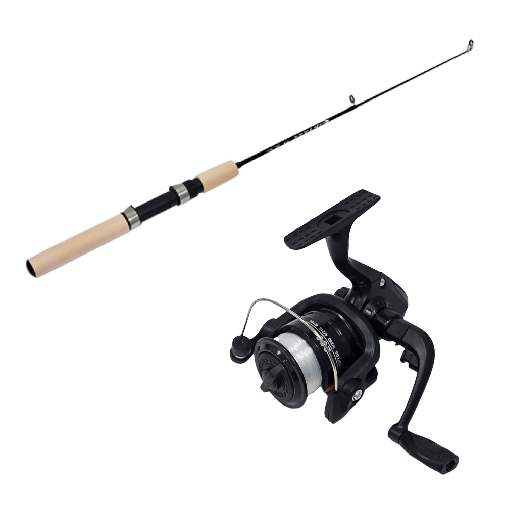 NR 얼음낚시대 스피닝릴 세트, 블랙 9,800원