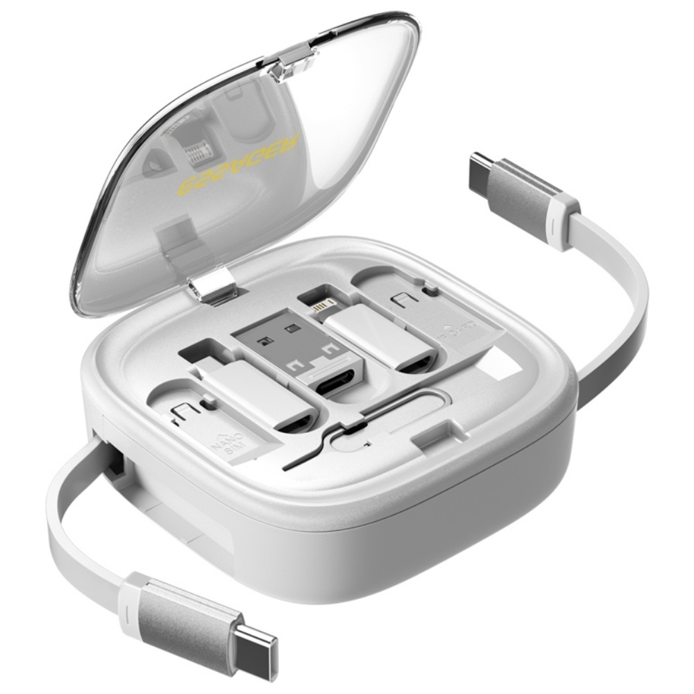Essager 60W 충전 케이블 어댑터 9 in 1 휴대용 멀티박스, 1개, 화이트, 1m 17,980원
