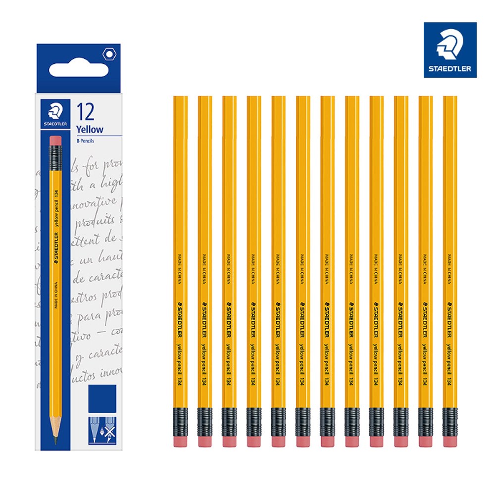 스테들러 옐로우 지우개 연필 134 12입 펜슬 노랑연필 4,670원