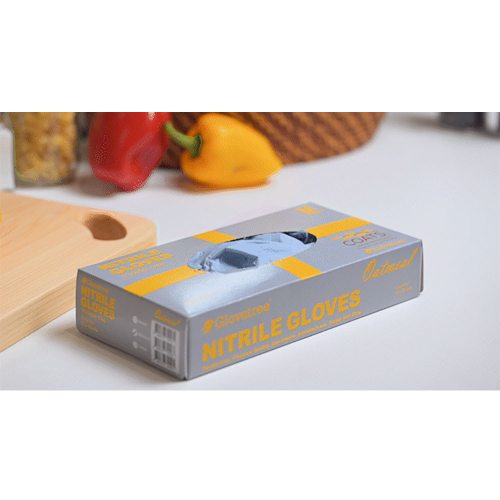 글러브트리 식품용 요리용 일회용 니트릴 고무 장갑 오트밀 던블루 100매 손보호제 함유 8,000원