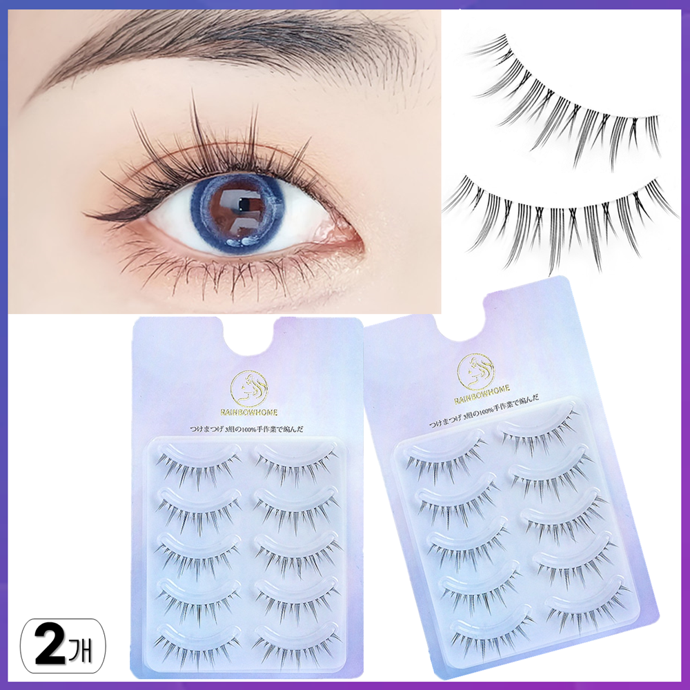 무지개홈 프리미엄속눈썹 A형 아이돌 속눈썹 재사용 가능, 2개, 3D속눈썹 A형(5쌍/개) 24,900원