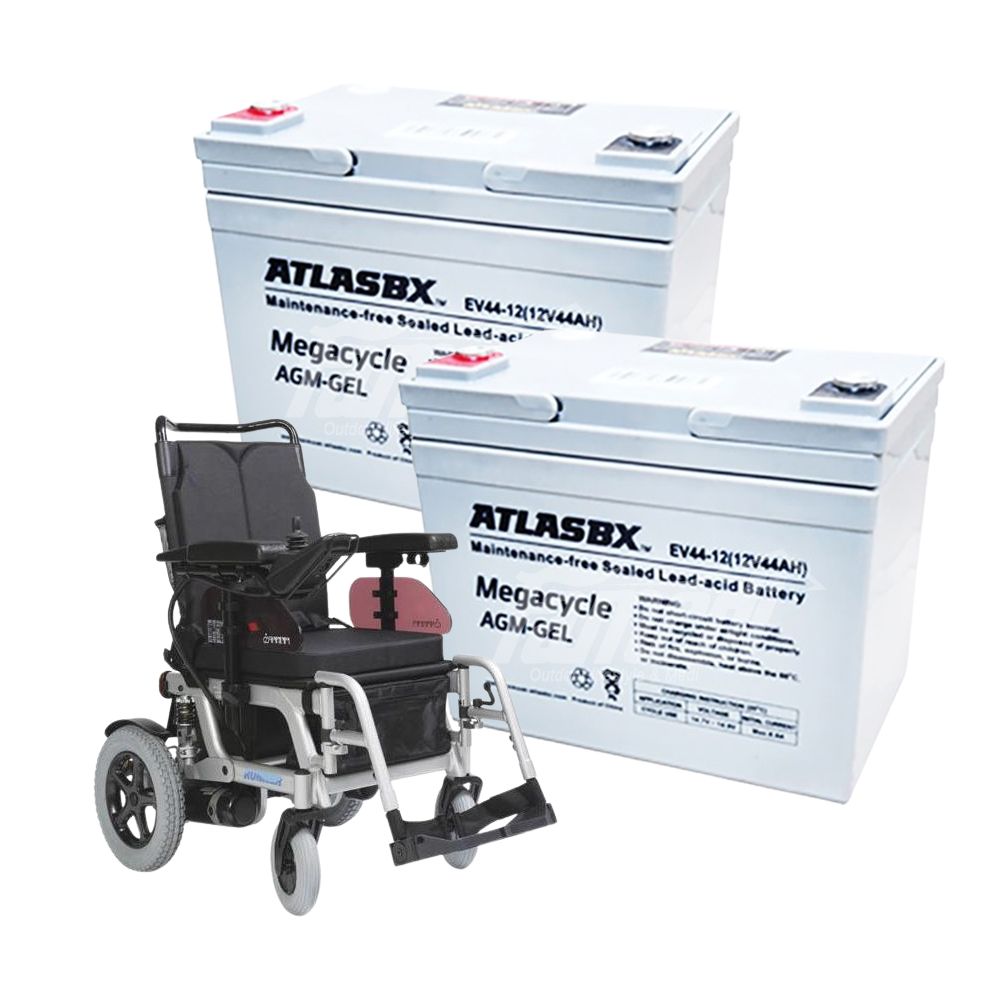 아트라스비엑스 [아트라스BX] EV44 -12(12V-44AH) : 11.2kg 2개 / 전동밧데리,전동휠체어, 전기스쿠터, 전동청소차, EV44, 딥사이클, 12V 44Ah (2개) 243,000원
