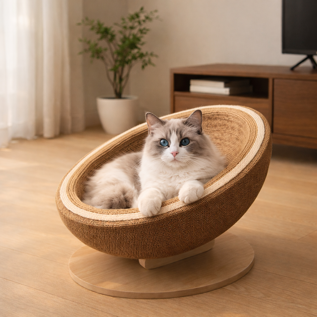 LOVCHO 편안한 라운지 체어형 에그쉘 고양이 스크래쳐 하우스 35,900원