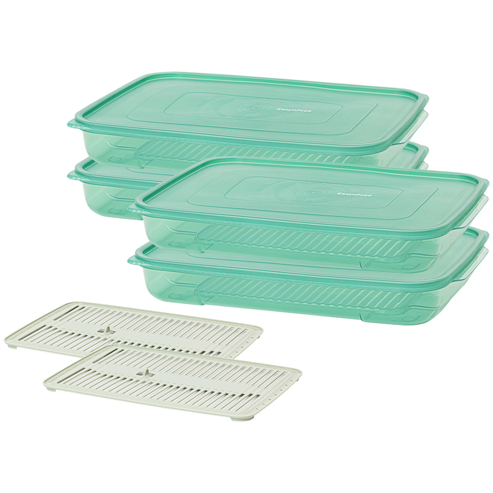 이지앤프리 튼튼이 냉동실 정리 용기 웨이브킵 3700ml x 4p + 채반 2p 16,400원